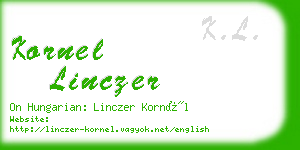 kornel linczer business card